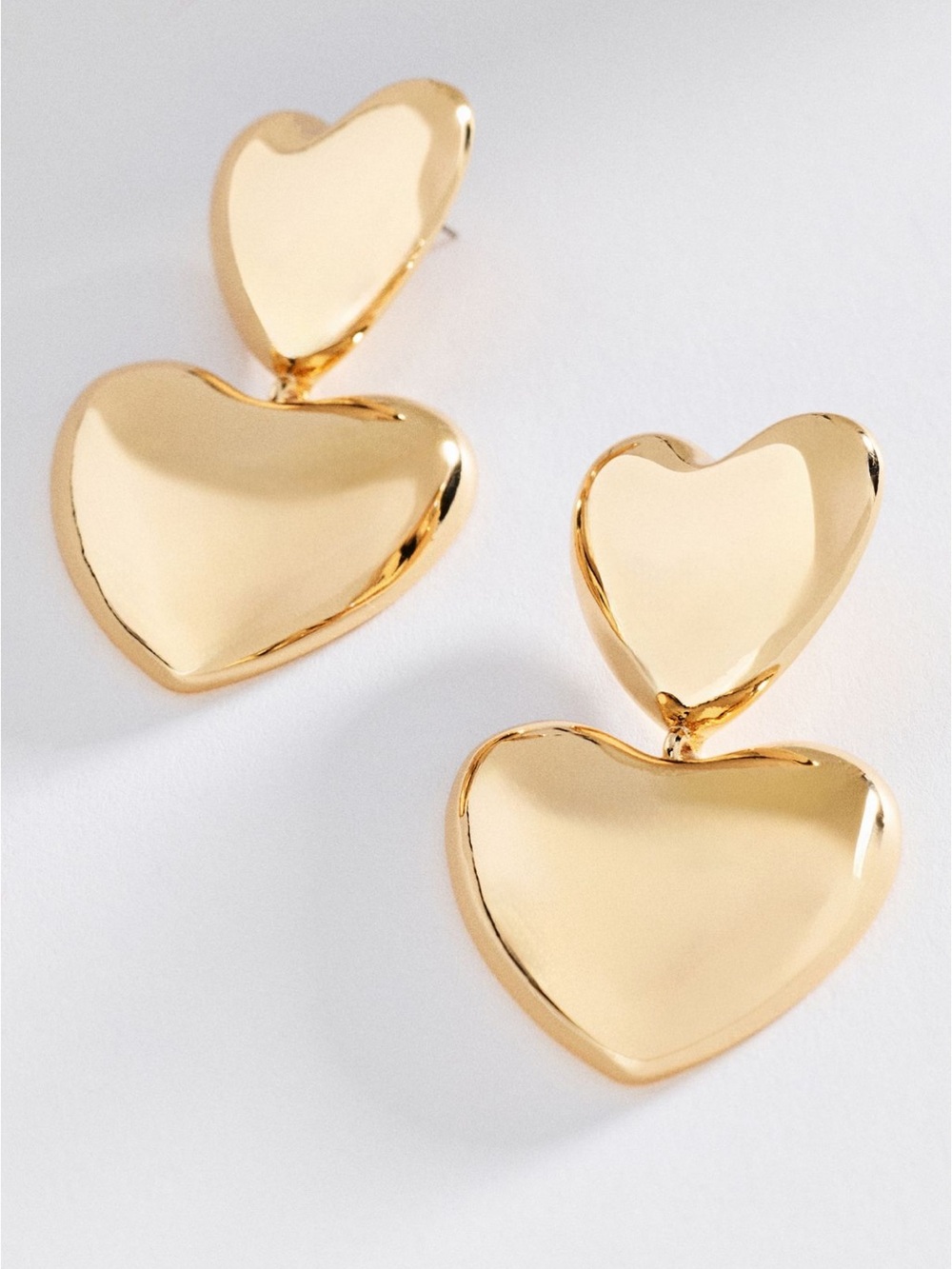 Anthropologie Double Heart Drop Earrings